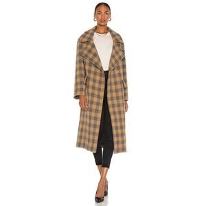 Smythe Blanket Coat Camel Grey Check